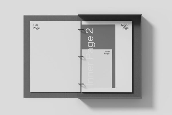 高质量可调节的活页文件夹品牌包装设计贴图样机模板 Binder 02 Standard Mockup
