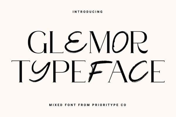 现代优雅杂志海报徽标logo设计衬线英文字体 Glemor Typeface