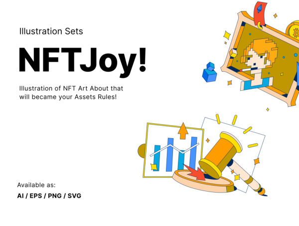 20款金融市场卡通矢量图标元素人物插画 NFTJoy Illustration Set -第2110期-
