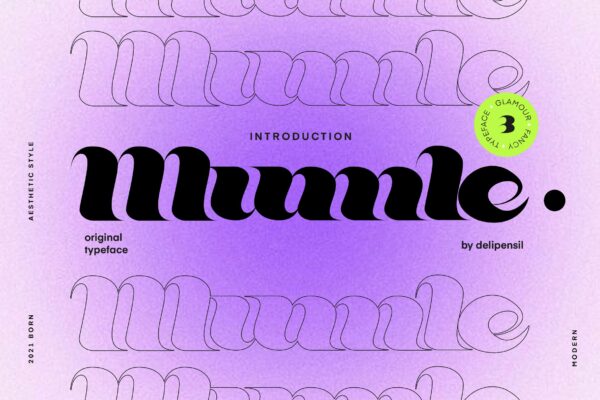 Mumle潮流复古酸性逆反差潮牌Logo海报标题封面杂志排版英文字体 Mumle – Bold Serif Modern Typeface-第2101期-