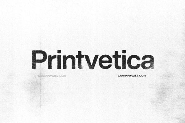 可商用复古印刷打印粗糙错位喷墨字体printvetica -第2080期-