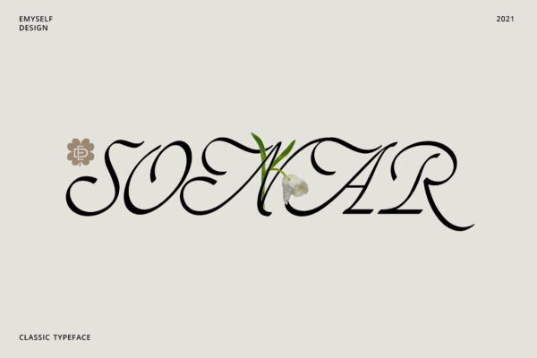 优雅经典海报画册杂志品牌Logo标题英文字体设计素材ED Sonar Regular-第2143期-