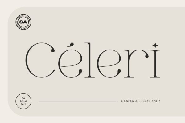 优雅现代轻奢品牌海报杂志Logo标题衬线英文字体素材SACeleri-第2231期-