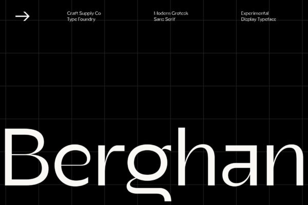 现代极简格罗特斯克风格无衬线英文排版字体设计素材Craft Supply – Berghan Modern Grotesk-第2231期-