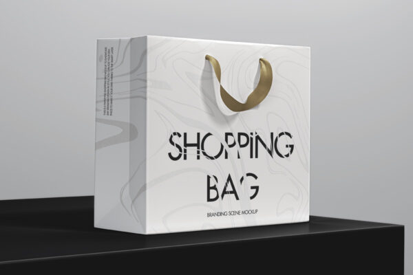手提购物袋纸袋品牌VI设计提案样机PSD模板 Branding Scene Psd Shopping Bag Mockup-第2148期-