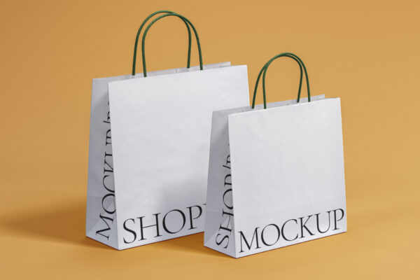品牌纸袋购物袋包装设计样机PSD模板 Shopping Psd Bag Mockup Set-第2148期-