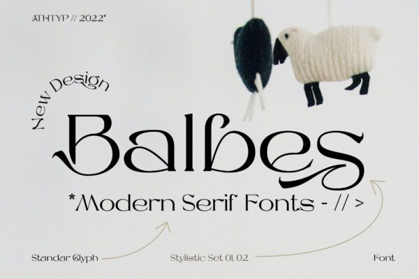时尚杂志商标海报设计衬线英文字体 Balbes – Modern Serif Font