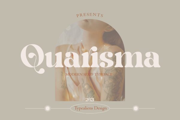 现代优雅杂志海报徽标logo设计衬线英文字体 Quarisma