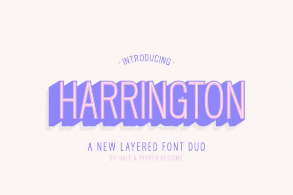 简约可爱品牌标志商标设计无衬线英文字体 Harrington Font Family