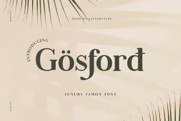 优雅奢华海报杂志徽标logo设计衬线英文字体 Gosford
