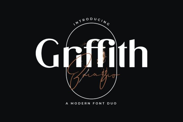 时尚品牌签名徽标logo设计无衬线英文字体 Griffith Briaggio