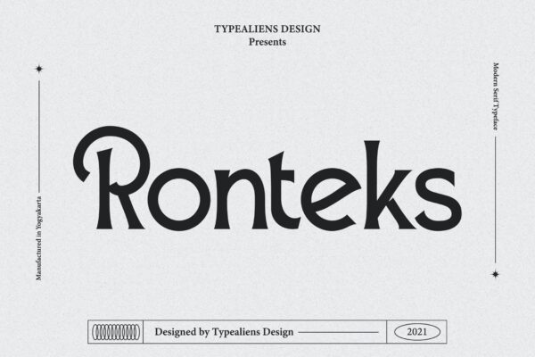 现代经典品牌杂志徽标logo设计衬线英文字体 Ronteks