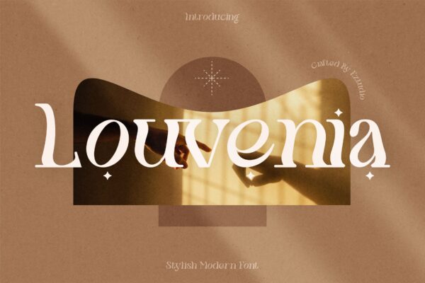 现代时尚海报品牌徽标logo设计衬线英文字体 Stylish Modern Font – Louvenia