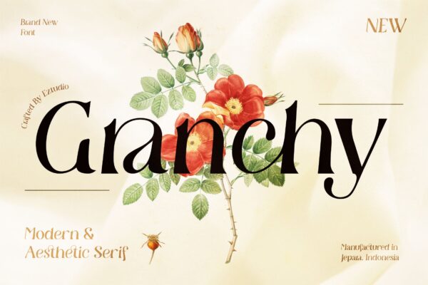 现代优雅杂志海报标识设计衬线英文字体 Modern and Aesthetic Serif – Granchy