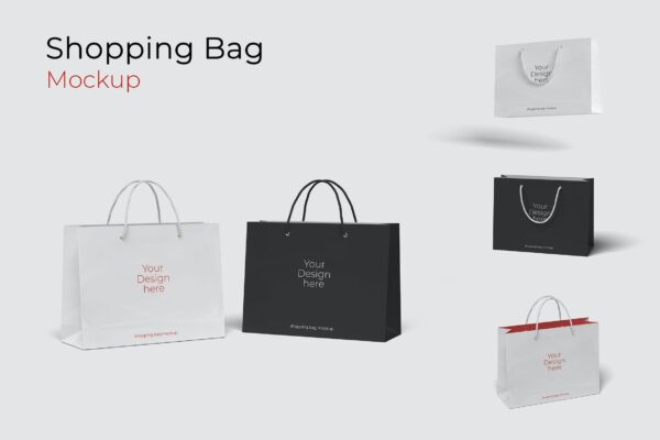 商城购物手提纸袋设计智能贴图模板 Shopping Bag Mockup Vol 01-第2148期-