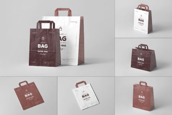 11款商城购物手提纸袋设计展示样机 Paper Bag Mockup 3-第2148期-