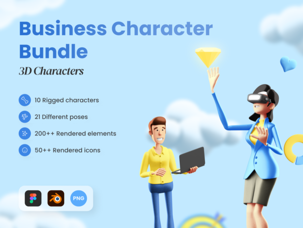 3D商务角色插画包3D Business Character Bundle-第2165期-