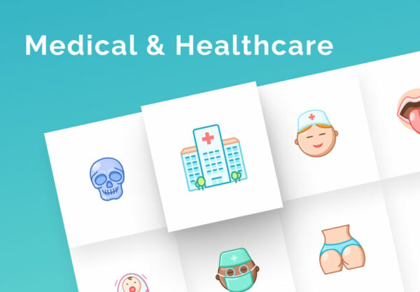 医疗保健主题矢量图标设计素材合集 Medical & Healthcare Icons Set