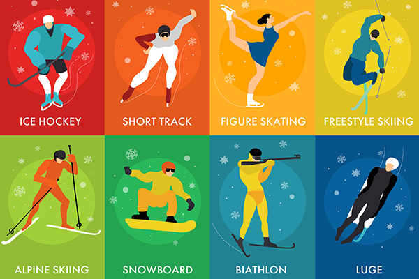 63款冬季冬奥会运动员滑雪冰壶冰球射击运动插画元素海报LOGO设计AI源文件合集-2124期-