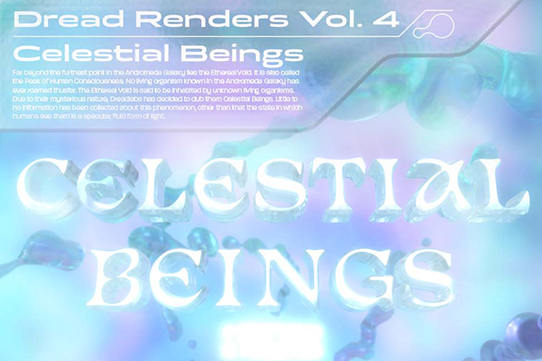 118款2YK抽象3D艺术炫彩迷幻复古晶体玻璃透明水晶液体酸性背景底纹设计套件Dread Renders Vol. 4 – Celestial Beings -第2190期-