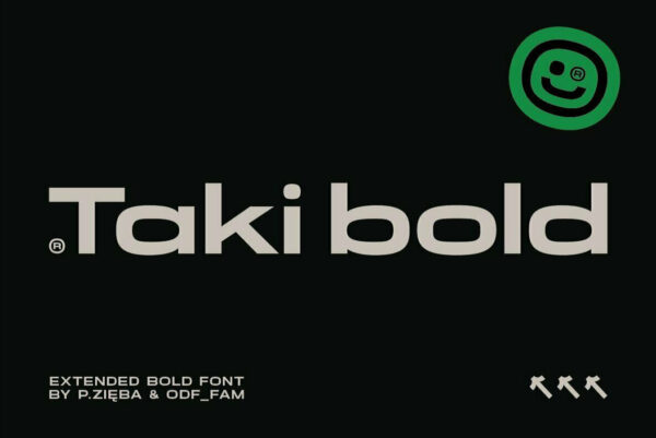 潮流现代极简宽体Logo标题无衬线英文排版字体素材AME Studio – Taki Bold-第2356期-