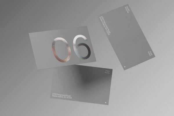 高品质玻璃商务名片品牌设计提案样机PSD模板 Business Card 06 Standard Mockup-第2255期-