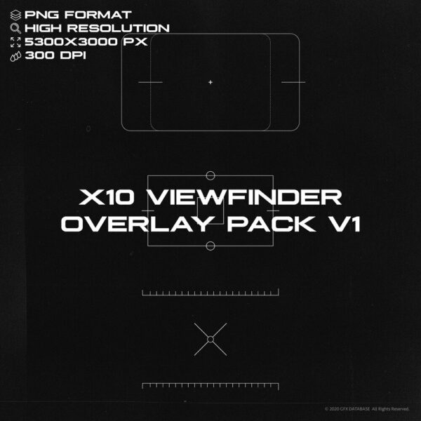 相机狙击手焦点取景器界面叠加层设计素材合辑 X10 Viewfinder Overlay Pack V1-第2296期-