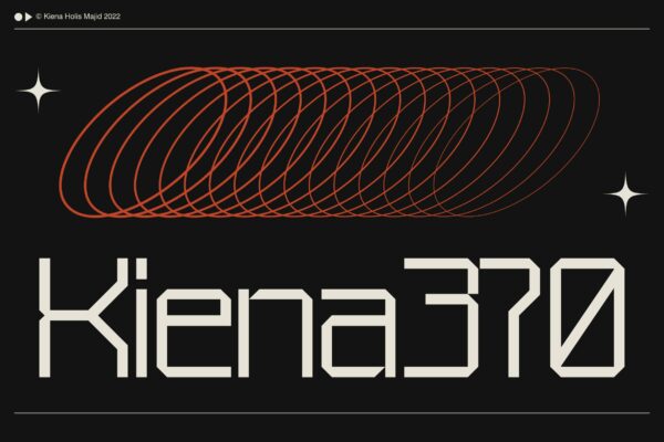 复古未来科技机能潮流海报品牌社交媒体海报排版LOGO徽标设计英文字体Kiena Display-第2379期-