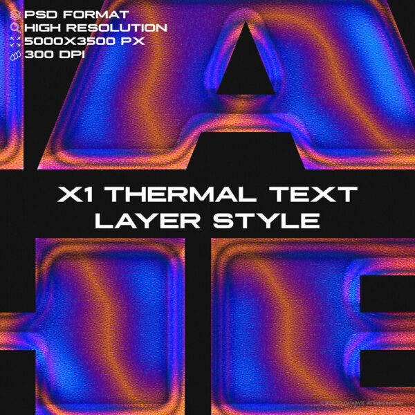 潮流热敏感应渐变立体字特效文本样式PSD模板 X1 Thermal Text Layer Style-第2286期-