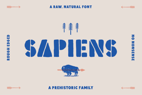 5款复古做旧海报画册Logo标题装饰英文字体设计素材Hemphill_Type_-_Sapiens_Font_Family-第2330期-