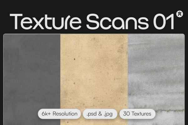 30+复古仿旧艺术设计纸张影印扫描文件纹理素材 Texture Scans Vol. 1-Doron Studios-第2281期-