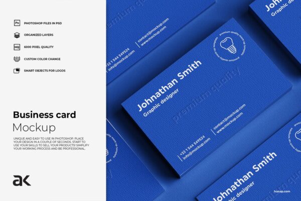 3款真实质感名片卡片设计展示样机business-card-mockup