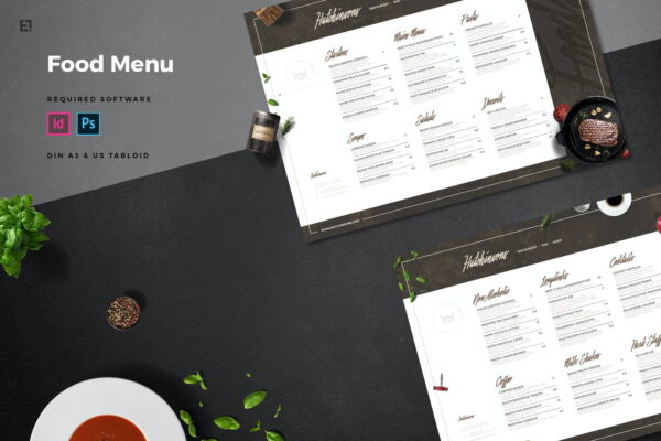 简约食品和餐厅单菜菜单模板restaurant menu