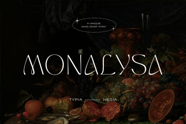 现代复古杂志品牌广告设计无衬线英文字体 Monalysa – Unique Modern Display Sans Serif Font-第2306期-