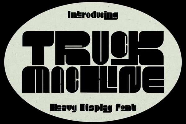 复古重型粗体趣味逆反差海报排版标题Logo设计字体Truck Machine – Heavy Display Font-第2356期-