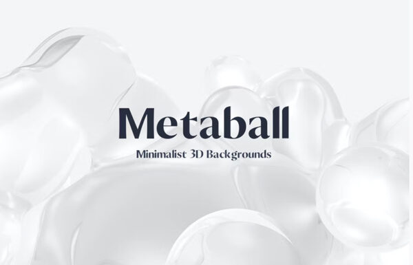 抽象白色晶莹剔透水晶玻璃球背景图片设计素材 White Metaball 3D Backgrounds