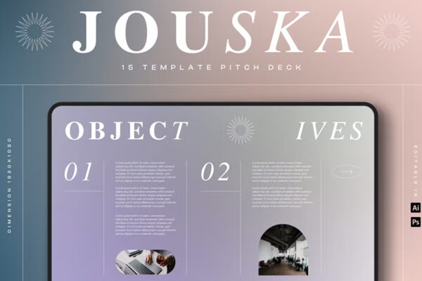 15页极简大气莫兰迪时尚现代品牌vi规范指导手册项目展示画册模板Jouska modern pitch deck template-第2366期-