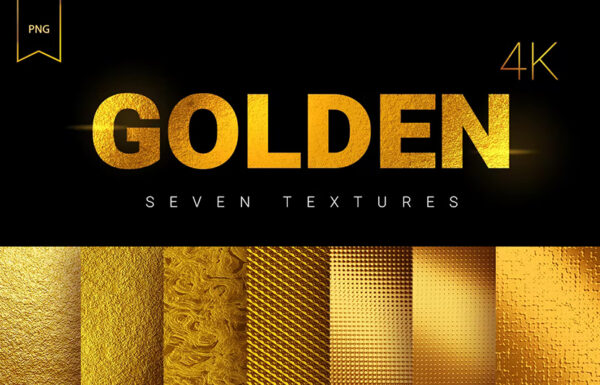 7款金箔金色铝箔纸高清4K背景肌理Golden textures