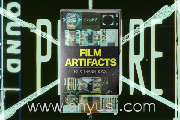 40+复古老电影灰尘颗粒划痕胶片放映老式片头转场纹理FILM ARTIFACTS FX & TRANSITIONS -第2272期-