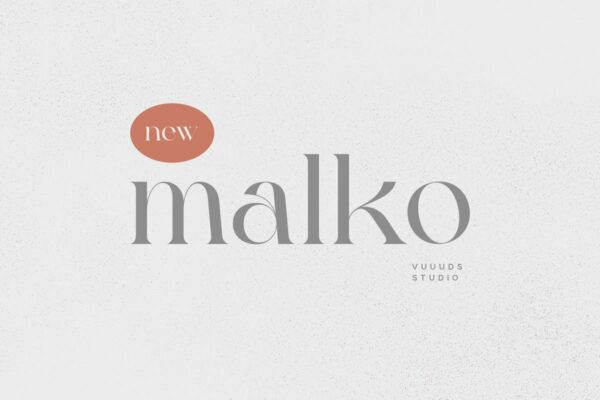 简约现代时尚优雅的海报画册Logo标题女性品牌衬线排版英文字体Malko-第2516期-