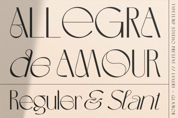 简约优雅的海报画册Logo标题女性品牌衬线排版英文字体Allegra de Amour-第2494期-