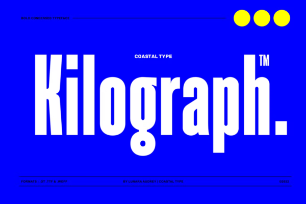 简约复古现代几何粗体浓缩无衬线英文字体Kilograph-第2461期-