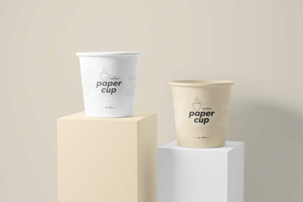 4盎司一次咖啡纸杯设计展示贴图样机 Paper Coffee Cup Mockup – 4oz