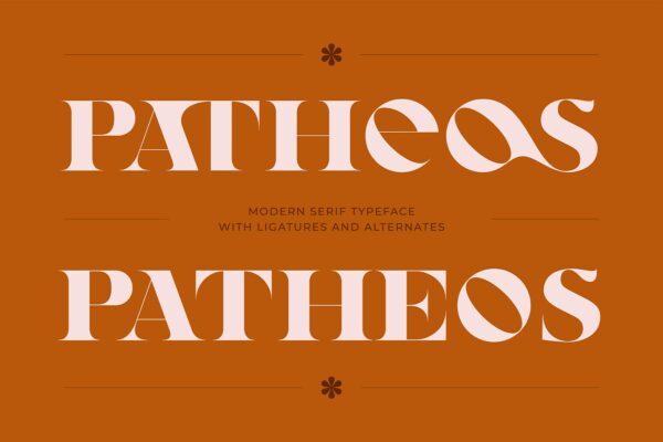 复古逆反差简约优雅海报杂志标题设计PSAI衬线英文字体Patheos – Modern Serif Typeface-第2526期-
