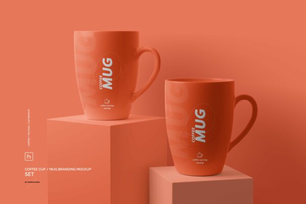 16款杯子茶杯水杯马克杯咖啡杯Logo印花图案设计贴图Ps样机素材 Mug Mockup Set