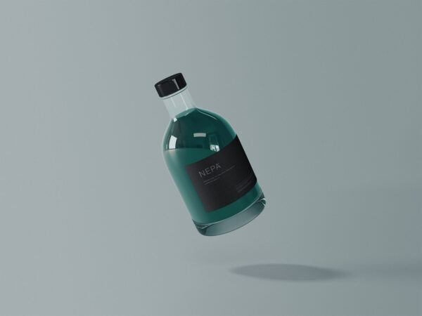 高质量透明玻璃瓶包装设计提案展示样机模板 Magic Glass Bottle Mockup