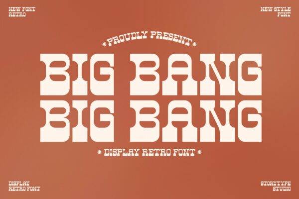 复古趣味粗体趣味逆反差海报排版标题Logo设计字体Big Bang-第2435期-