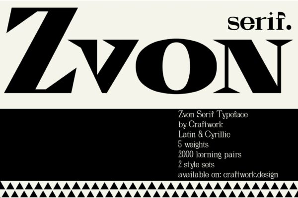 复古英伦高级简约逆反差多字重杂志标题排版衬线英文字体家族Zvon Serif Font-第2451期-