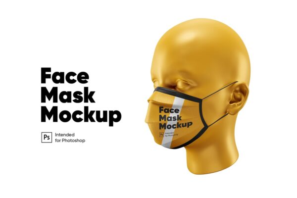 时尚高端逼真质感的高品质PM2.5口罩VI设计样机展示模型Mask mockups-第1348期-