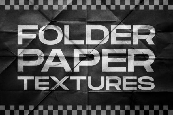 复古做旧褶皱折痕纸张硬纸板肌理纹理叠加背景设计套装Folded paper textures collection-第2517期-